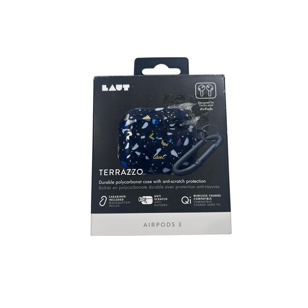 LAUT Terrazzo AirPods 3 Case Black Durable Polycarbonate Anti Scratch NEW‎